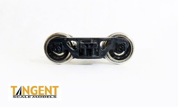 Tangent Scale Models 415 - 70-Ton Barber S-2-A Trucks with Spinning Brenco-6 Bearings and Nickel Plated Semi-Scale Tread All-Metal Precision Wheelsets (415)  - HO Scale