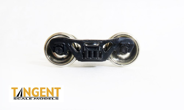 Tangent Scale Models 422 - 100-Ton Low Profile Barber S-2-C Trucks with Spinning Timken Bearings and Nickel Plated Semi-Scale Tread All-Metal Precision Wheelsets (422)  - HO Scale