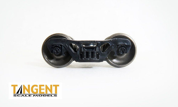 Tangent Scale Models 424 - 100-Ton Low Profile Barber S-2-C Trucks with Spinning Brenco-6 Bearings and Blackened Semi-Scale Tread All-Metal Precision Wheelsets (424)  - HO Scale