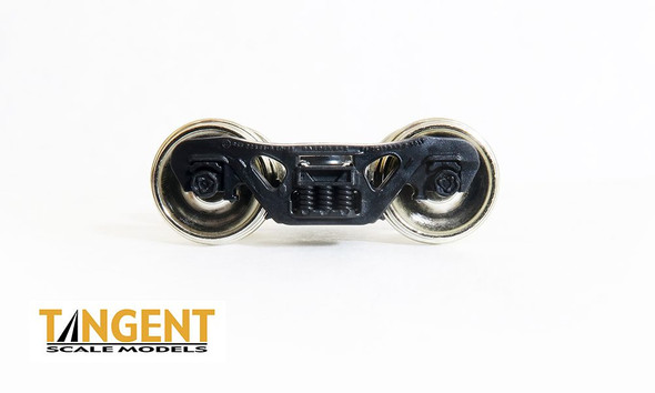 Tangent Scale Models 425 - 100-Ton Low Profile Barber S-2-C Trucks with Spinning Brenco-6 Bearings and Nickel Plated Semi-Scale Tread All-Metal Precision Wheelsets (425)  - HO Scale