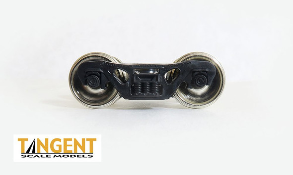 Tangent Scale Models 428 - 100-Ton Low Profile Barber S-2-C Trucks with Spinning Hyatt Bearings and Nickel Plated Semi-Scale Tread All-Metal Precision Wheelsets (428)  - HO Scale