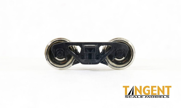 Tangent Scale Models 465 - 50-Ton ASF A-3 Ride Control Roller Bearing trucks w/ Rotating "Timken" Caps and 33 inch Semi-Scale Tread All-Metal Nickel Plated Precision Wheelsets (465)  - HO Scale