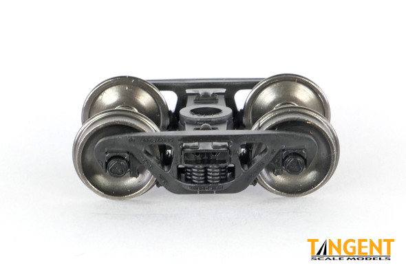 Tangent Scale Models 2040 - 70-Ton ASF A-3 Ride Control Roller Bearing Trucks w/ Timken Caps and Blackened Standard Scale Wheels (SKU 2040)  - HO Scale