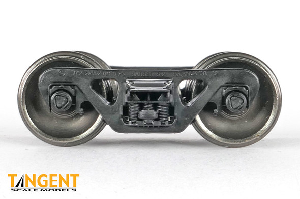 Tangent Scale Models 2051 - 100-Ton Barber S-2 Roller Bearing Trucks w/ Timken Caps, Stucki HS-7 Snubbers and Blackened Standard Scale Wheels (SKU 2051)  - HO Scale