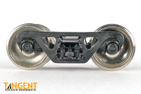 Tangent Scale Models 2053 - 100-Ton Barber S-2 Roller Bearing Trucks w/ Timken Caps, Stucki HS-7 Snubbers and Nickel Plated Semi-Scale Wheels (SKU 2053)  - HO Scale
