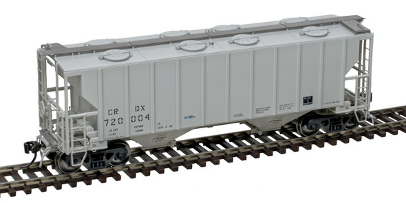 Atlas Master Plus 20007691 - Portec 3000 Covered Hopper Chicago Freight Car Leasing (CRDX) (Gray/Black) 720028 - HO Scale