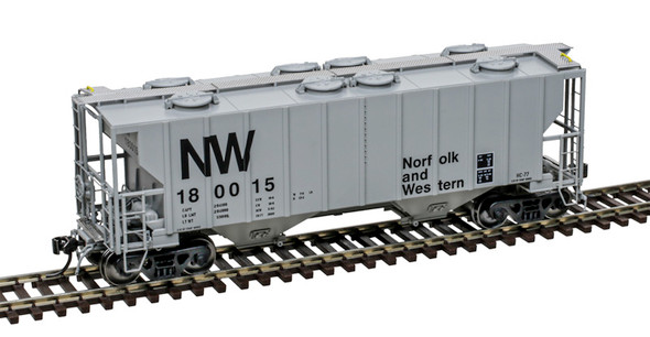 Atlas Master Plus 20007698 - Portec 3000 Covered Hopper Norfolk & Western (Gray/Black) 180015 - HO Scale