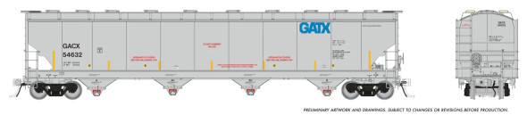 PRE-ORDER: Rapido 136007A-54699 - Trinity 6241cuft Plastics Covered Hopper General American (GACX) 54699 - HO Scale