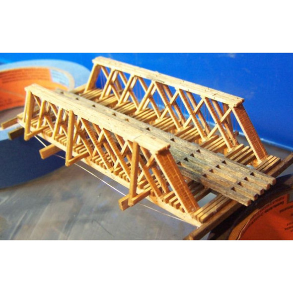 RslaserKits 3028 - Wood Truss Rod Bridge (55' Span) - N Scale Kit