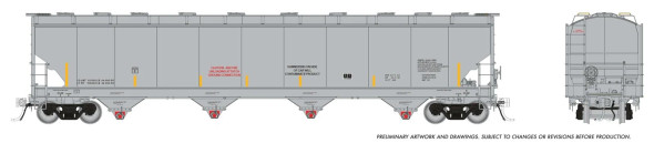 PRE-ORDER: Rapido 136098 - Trinity 6221cuft Plastics Covered Hopper Data Only  - HO Scale