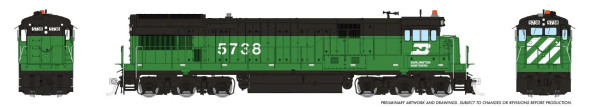 PRE-ORDER: Rapido 43002 - GE U33C (DC Silent) Burlington Northern (BN) 5745 - HO Scale