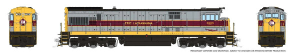 PRE-ORDER: Rapido 43007 - GE U33C (DC Silent) Erie Lackawanna (EL) 3308 - HO Scale