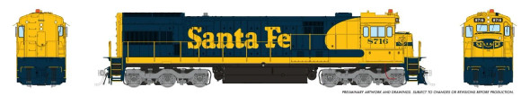 PRE-ORDER: Rapido 43101 - GE U36C (DC Silent) Atchison, Topeka and Santa Fe (ATSF) 8716 - HO Scale