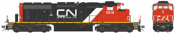 PRE-ORDER: Bowser 26232 - GMD SD40-2W (DC Silent) Canadian National (CN) 5318 Website 2010s+ w/Strght Air - HO Scale