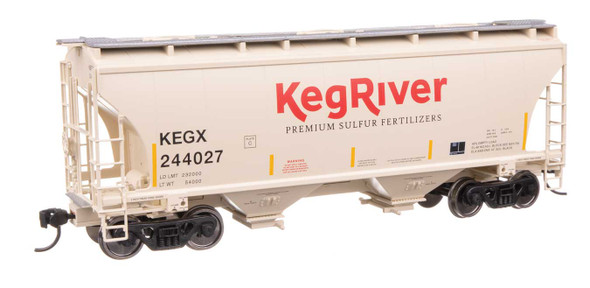 Walthers Mainline 910-49315 - 39' Trinity 3281 2-Bay Covered Hopper Keg River (KEGX) 244068 - HO Scale