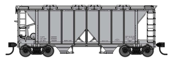 Walthers Mainline 910-49701 - ACF 1958 Cu Ft Covered Hopper Data Only  - HO Scale