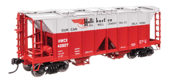 Walthers Mainline 910-49718 - ACF 1958 Cu Ft Covered Hopper Halliburton (HWCX) 40909 - HO Scale