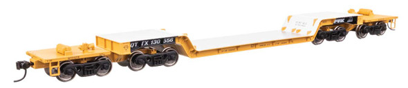 Walthers Mainline 910-50237 - 81' 8-Axle Depressed Center Flatcar Trailer Train (QTTX) 130556 - HO Scale