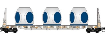 Micro-Trains Line 05444470 - 61’ Bulkhead Flatcar With Windmill Load #1 Transportation Technology Services Inc (PEYX) 35474 - N Scale
