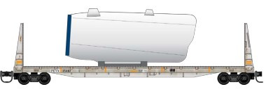 Micro-Trains Line 05444471 - 61’ Bulkhead Flatcar With Windmill Load #2 Transportation Technology Services Inc (PEYX) 35487 - N Scale