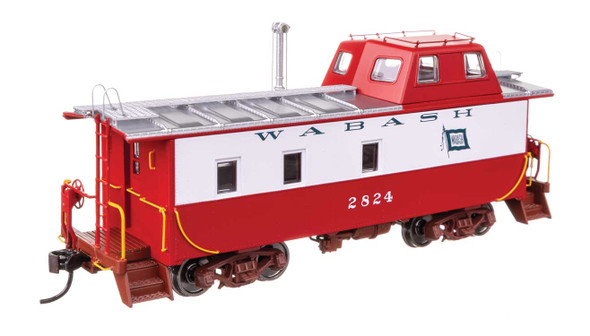 Walthers Proto 920-103612 - Wabash Streamlined Caboose Wabash (WAB) 2824 (red/white/flag) - HO Scale