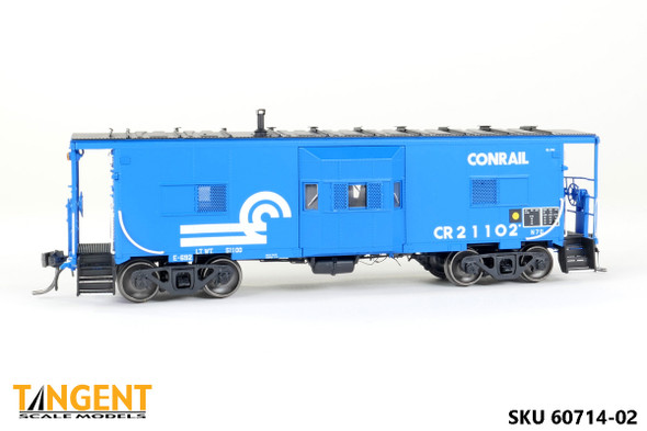 Tangent Scale Models 60714-02 - Erie ICC Bay Window Caboose Conrail (CR) 21102 “Blue Repaint 1981+ Era” - HO Scale