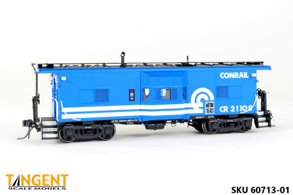 Tangent Scale Models 60713-01 - Erie ICC Bay Window Caboose Conrail (CR) 21108 "Blue Repaint 6-1976" - HO Scale