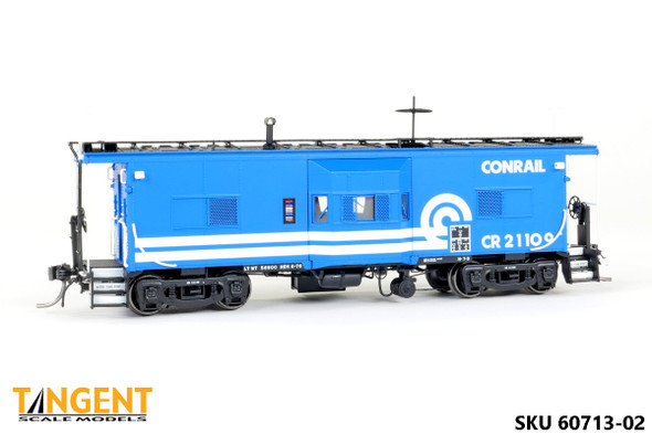 Tangent Scale Models 60713-02 - Erie ICC Bay Window Caboose Conrail (CR) 21109 "Blue Repaint 6-1976" - HO Scale