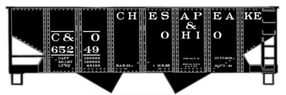 Accurail 81861 - USRA Twin Hopper Chesapeake & Ohio (C&O) 65249 - HO Scale Kit
