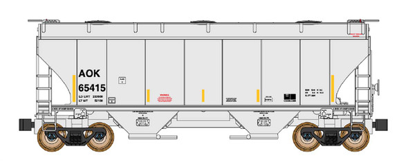 InterMountain 669013-06 - Trinity 3281 Covered Hopper Arkansas-Oklahoma Railroad (AOK) 65423 - N Scale