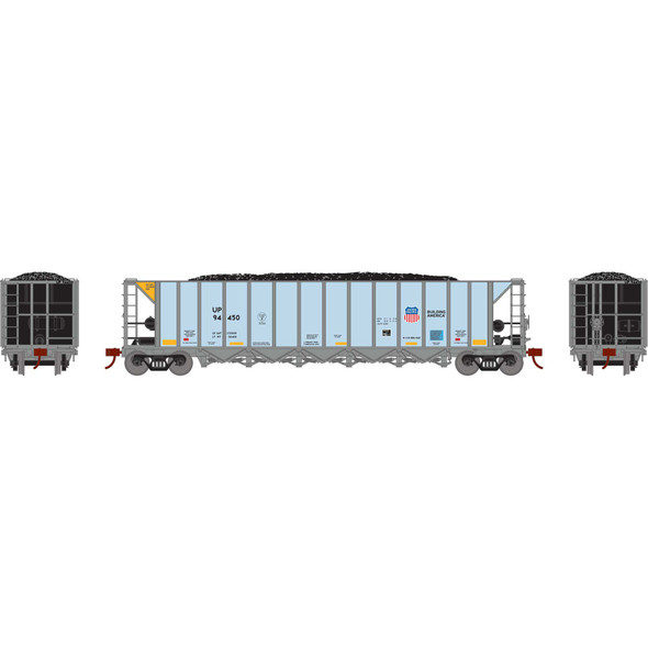 Athearn 1044 - Ortner 5-Bay Rapid Discharge Hopper (5) Union Pacific (UP) 94480/94485/94492/94496/94500 - HO Scale