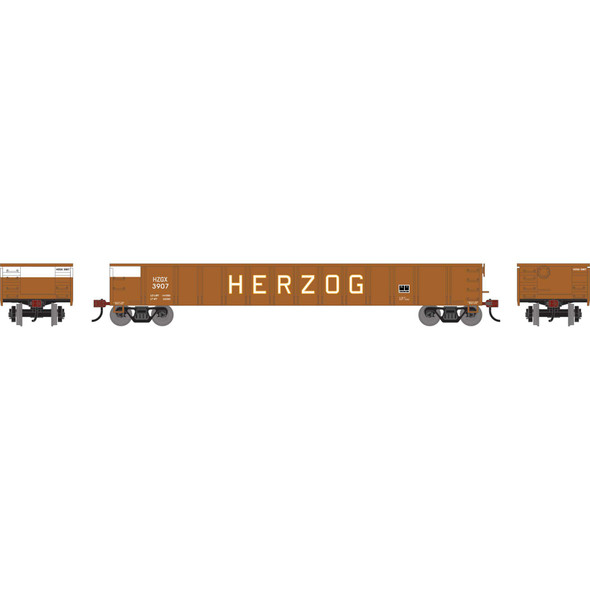 Athearn 1863 - 52' Mill Gondola Herzog (HZGX) 3907 - HO Scale