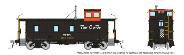 Rapido 225002 - End Cupola Steel Caboose: Switch Caboose Scheme Denver & Rio Grande Western (D&RGW) 1404 - HO Scale