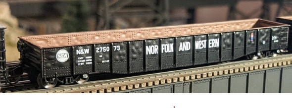 Bluford Shops 52150 - 52'6" Lightly Dented Gondola Norfolk & Western (NW) 275352 - N Scale