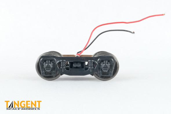 Tangent Scale Models 2050 - General Steel Casting Corporation “Express” Caboose Trucks w/ Blackened Semi-Scale Wheelsets and Power Pickup  (1 Pair)  - HO Scale