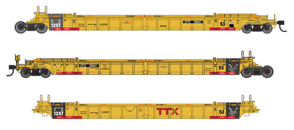 Walthers Mainline 910-55832 - NSC Articulated 3-Unit 53' Well Car TTX (DTTX) 786947 - HO Scale