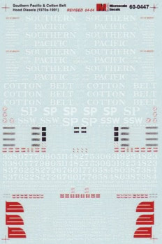 Microscale 60-447 - Southern Pacific / Cotton Belt Hood Diesels (1970s-1991)  - N Scale