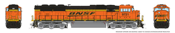 PRE-ORDER: Rapido 1048014 - EMD SD70MACe (DC Silent) BNSF 9717 - HO Scale
