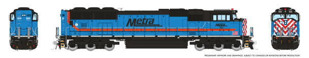 PRE-ORDER: Rapido 1048033 - EMD SD70MACH (DC Silent) Metra (METX) 504 - HO Scale