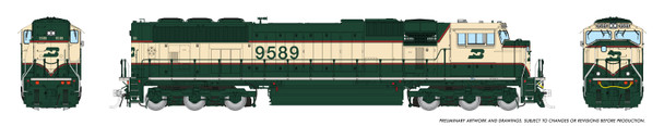 PRE-ORDER: Rapido 1048506 - EMD SD70MAC (DCC and Sound) Burlington Northern (BN) 9616 - HO Scale