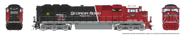 PRE-ORDER: Rapido/Home Shops 1048044 - EMD SD70MACe w/ Flared Rad (DC Silent) Georgia Road (GARD) Respect the Red Scheme: #7699 - HO Scale