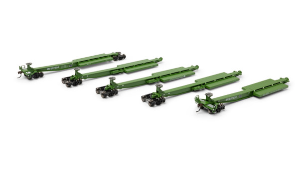 Athearn 2100 - Impack Spine Car (5) Burlington Northern (BN) 637503 - HO Scale
