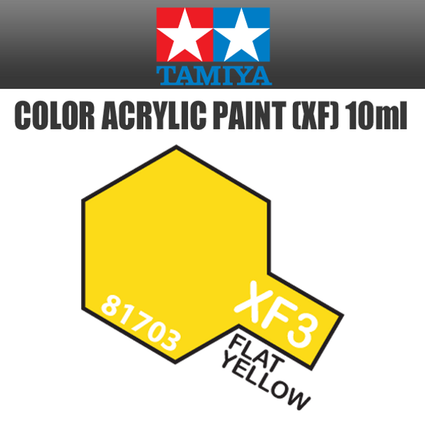 TAMIYA XF-3 - Acrylic Mini XF-3 Flat Yellow - 10ml Bottle #81703