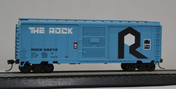 Value Trains USA HO40-525-68212 - "The Rock" Blue  40' PS-1 Boxcar Rock Island (ROCK) 68212 - HO Scale