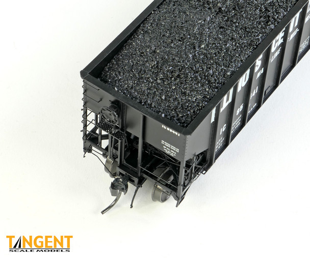 Tangent Scale Models 32113-08 - "Delivery Black 1969" IC Centralia Shops 3834CuFt Quad Coal Hopper Illinois Central (IC) 85238 - HO Scale