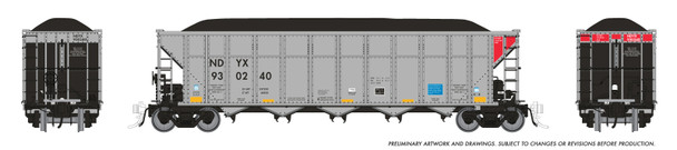 Rapido 169052A-930255 - AutoFlood III Coal Hopper First Union Rail (NDYX) 930255 - HO Scale