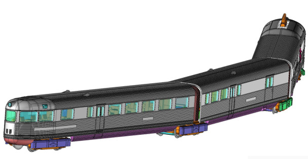 PRE-ORDER: Kato 106-101 - Pioneer Zephyr 3 Car Set (DC Silent) Chicago, Burlington & Quincy (CB&Q)  - N Scale