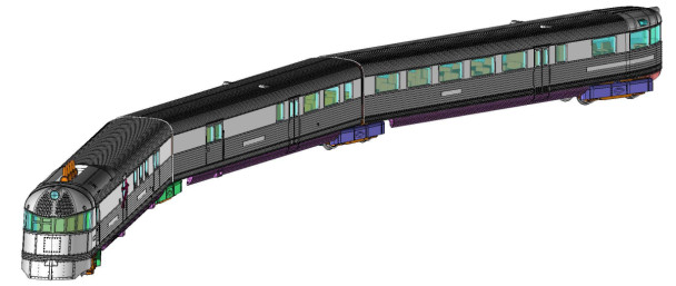 PRE-ORDER: Kato 106-101-S - Pioneer Zephyr 3 Car Set (DCC and Sound) Chicago, Burlington & Quincy (CB&Q)  - N Scale