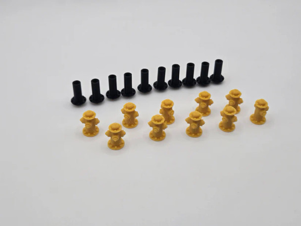 Under Construction Replicas 87-0007Y - Fire Hydrants *10 Pack* - Yellow  - HO Scale