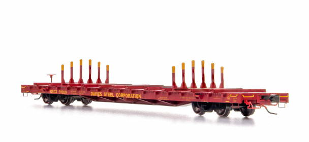 Home Shops HFF-012-002 - ScaleTrains BSC Finger Rack Flatcar Davies Steel (DSCX) 51260 - HO Scale